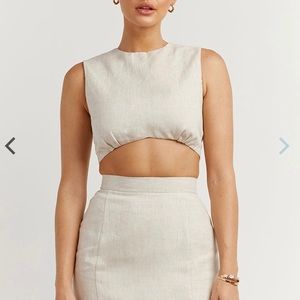 NWT DISSH Spencer Linen Crop Top